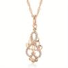 Новый тренд Кристальное ожерелье с подвеской в виде цветка Женское ожерелье с кубическим цирконием Розовое золото Этническое свадебное ожерелье Модные винтажные украшения Подарки