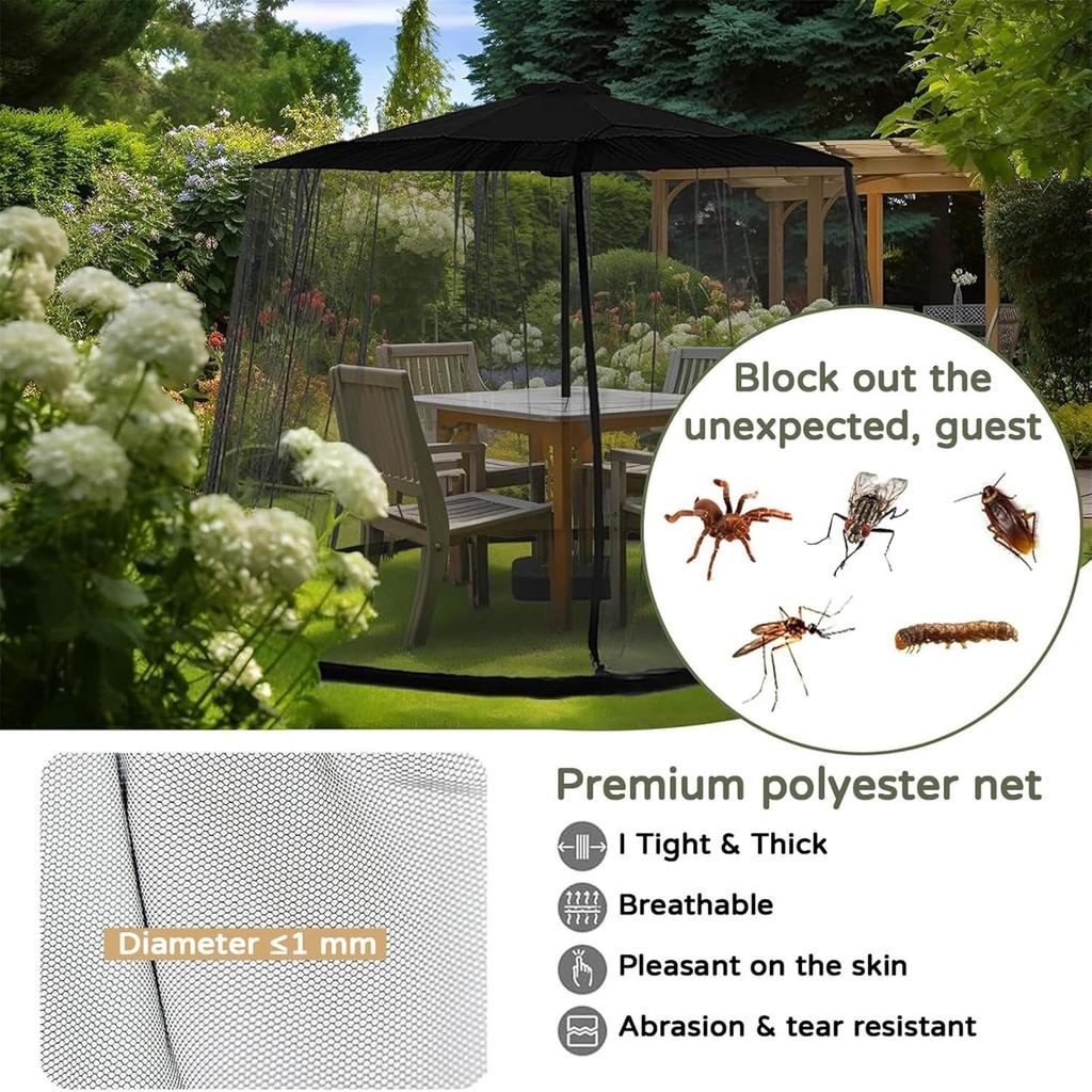 Уличный садовый зонт, стол, экран, зонт, москитная сетка, наружная москитная сетка для беседки, патио, стола, сетка от насекомых