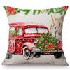 Cute Watercolor Christmas Decoration Sofa Throw Pillow Case Christmas Truck Tree Lovely Puppy Dog Letter Snow Cushion Cover