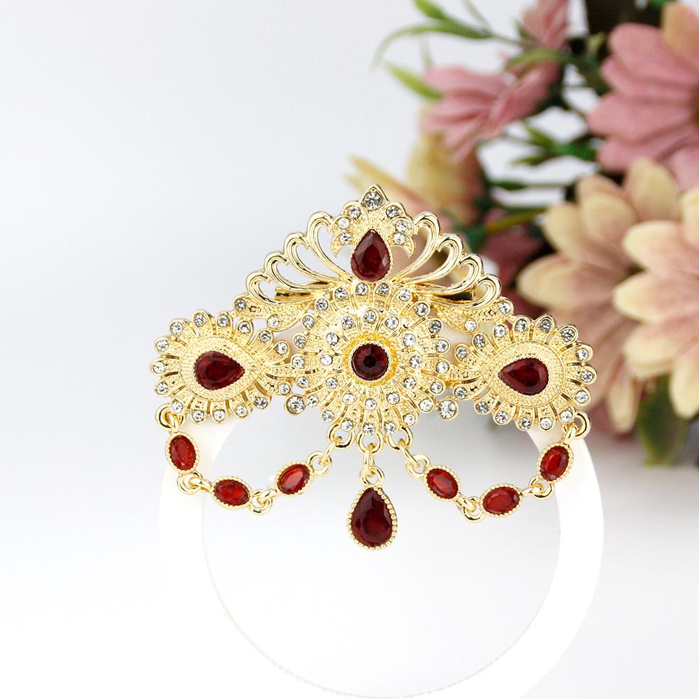 Chic Gold Brooch for Women Bride Jewelry Crystal Brooch for Wedding Jewelry Corsage