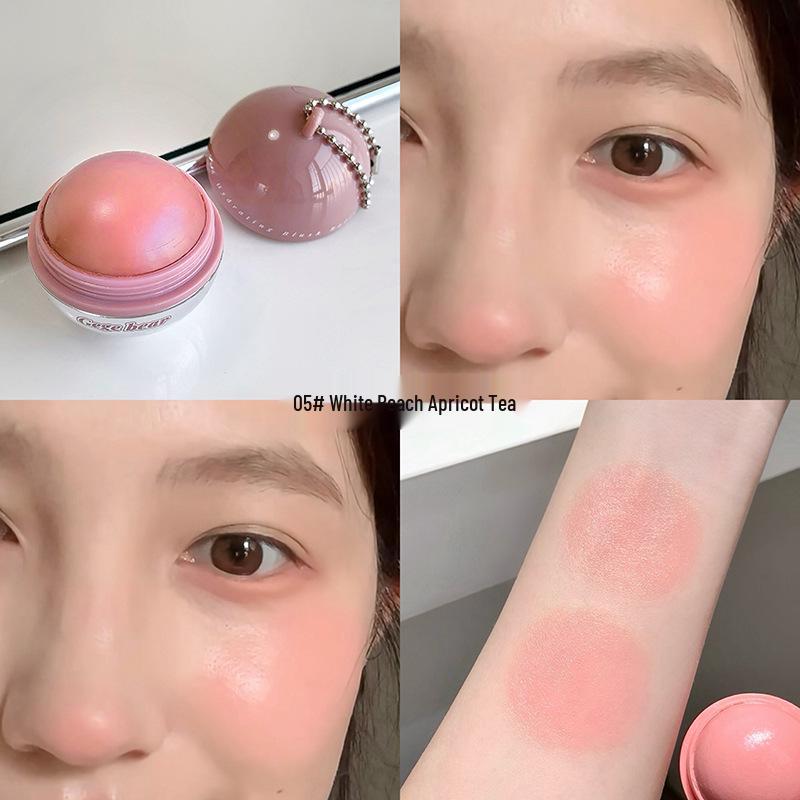 Увлажняющие румяна-шарики Gege Bear - Портативное прозрачное сияние для свежего, энергичного образа