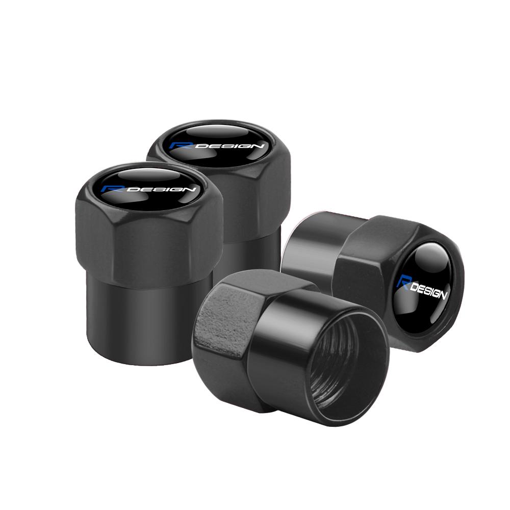 4Pcs Aluminum Alloy Car Wheel Tire Valve Caps Stem Cover For Volvo Rdesign XC60 XC90 XC40 V50 V60 V40 EX30 S60 C30 V70 S90 AWD