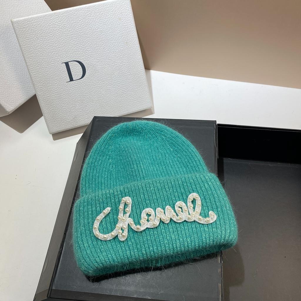 Жемчужная Шляпа Кроличий Мех Теплая Вязаная Шапка Женская Модная Зимняя Холодная Шапка Увеличить И Удлинить Двухслойные Края Шапка