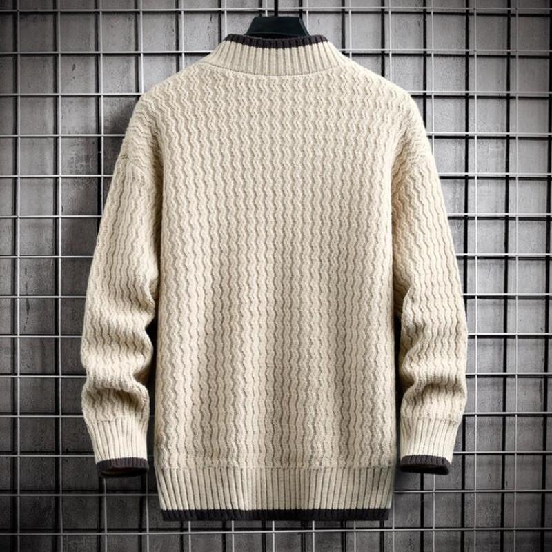 Men's Loose Pullover Male Slim Fit Fashion Knitted Sweater Man Thick Warm Pull Homme Retro Stripe Sweaters