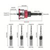 5pcs/box Adjustable Depth Countersink Drill Bit Zinc Zinc Alloy Drill Bit  Concealed Screw Installation
