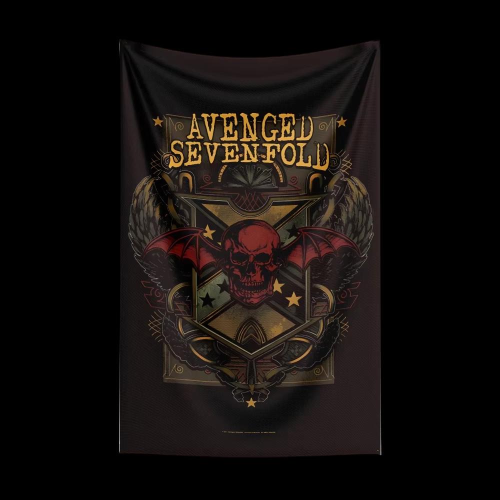Флаг-гобелен Rock Band AAvengeds Sevenfolds Эстетичный Декор Комнаты Ткань для Фона Декор Настенного Искусства Баннер для Концерта на Открытом Воздухе Вечеринки