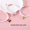 Cat Necklace Elegant Eye-catching Exquisite Pet Cat Dog Cherry Pendant Fake Pearl Collar Pet Supply