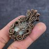 Natural Moonstone Gemstone Handmade Copper Wire Wrap Jewelry Pendant 2.21" W8P68