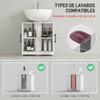 Under-sink Cabinet, Bathroom Cabinet with 2 Magnetic Barn-style Doors and Shelves, 60 x 30 x 60 cm, White