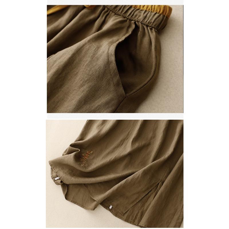 Юбка-пэчворк с художественной вышивкой, эластичная талия, подходящая по цвету юбка-трапеция, женская ретро-юбка свободного покроя средней длины