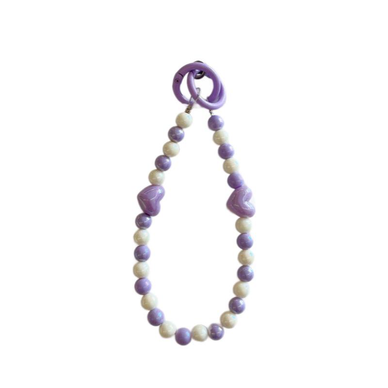 Красочный цепочный ремешок для телефона через плечо с бусинами в форме сердца - Защита от потери, Подходит для всех чехлов