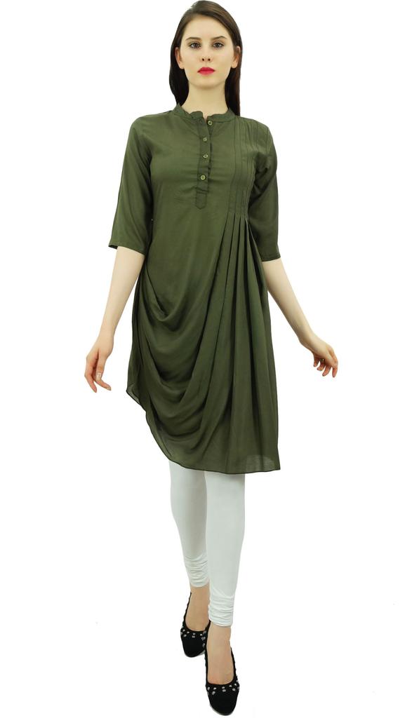 Bimba Womens Chic Style Cowl Kurti Designer Cotton Kurti Casual Wear Tunic