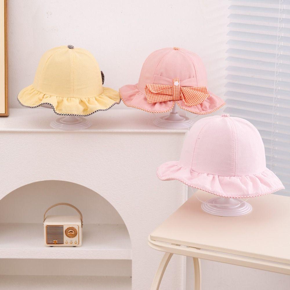 Детская шляпа-ведро Bow, ветрозащитная шляпа рыбака, модная солнцезащитная шляпа, лето