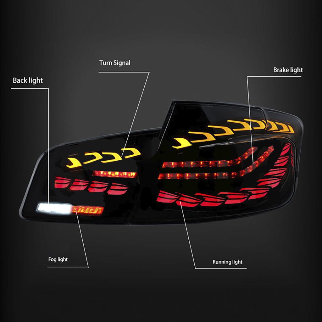 L&R Smoked LED Tail Lights Rear Lamp Assembly For BMW 5F10 F18 M5 2010-2016