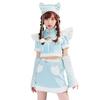 Clearstone Fluffy Pupe Cosplay Halloween Striped Hello Kitty Women's Blue