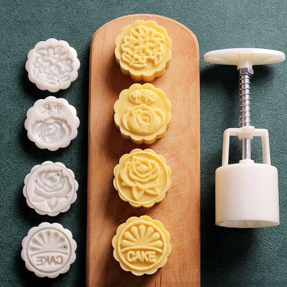 Mid Autumn Festival Moon Cake Mould 50g Plungers Pastry Tools Moon Cake Tool Hand Press Mold