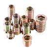20pcs Carbon Steel Hex Socket Drive Insert Nuts Threaded For Wood Furniture