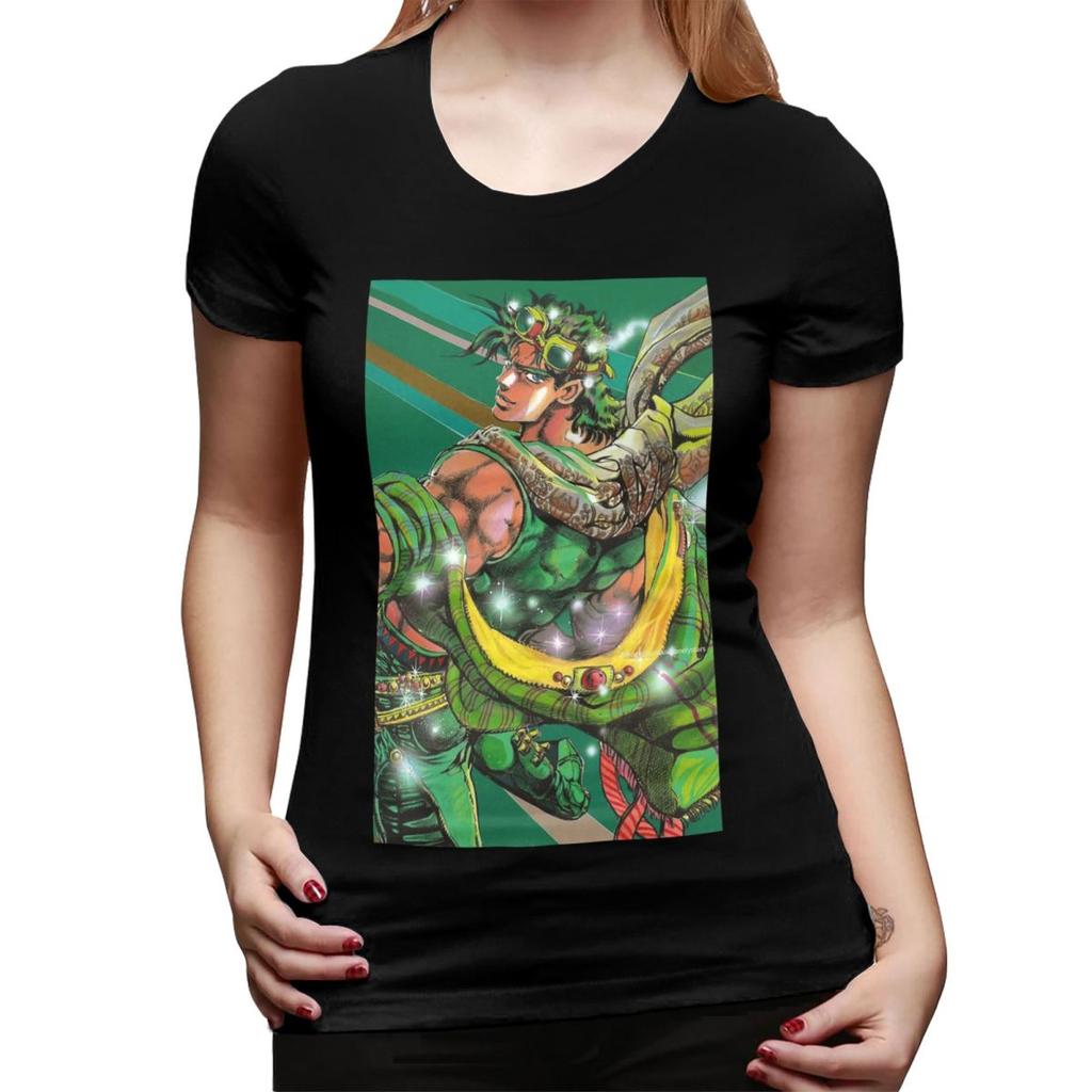 Футболка Jojo Bizarre Adventure Джозеф Джостар для женщин с круглым вырезом Уличная одежда Футболки Женские с коротким рукавом Летняя одежда Топы