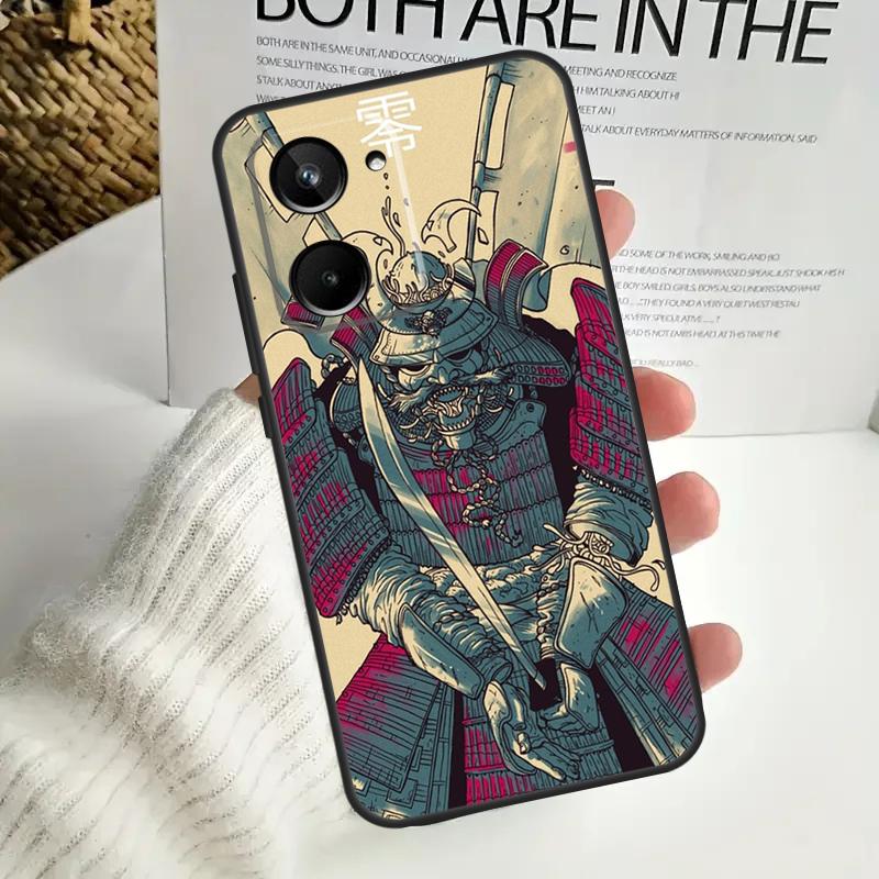 Чехол с изображением демона и маски самурая для Realme C55 C53 C51 C35 C33 C30 C67 C21Y C25s C15 9 10 12 11 Pro Plus GT Neo5