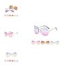 Rimless Transparent Women Glasses Oversized Clear Lens Sunglasses Color Gradient