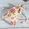 50PCs Burlap Bag Drawstring Flower‑Pattern Jewelry Packing Christmas Day Wedding Party