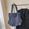 2025 осень и зима простая джинсовая сумка через плечо модная вместительная сумка-тоут для поездок на работу женская сумка студенческий класс досуг школьный рюкзак
