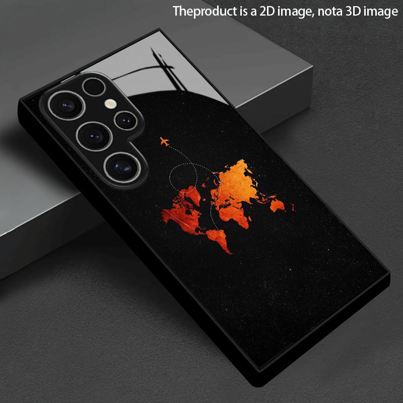 Чехол для телефона 2D с рисунком мировых путешествий, подходит для Samsung Galaxy S26 S25 S24 S23 S22 S21 S20 A56, защитный чехол из закаленного стекла