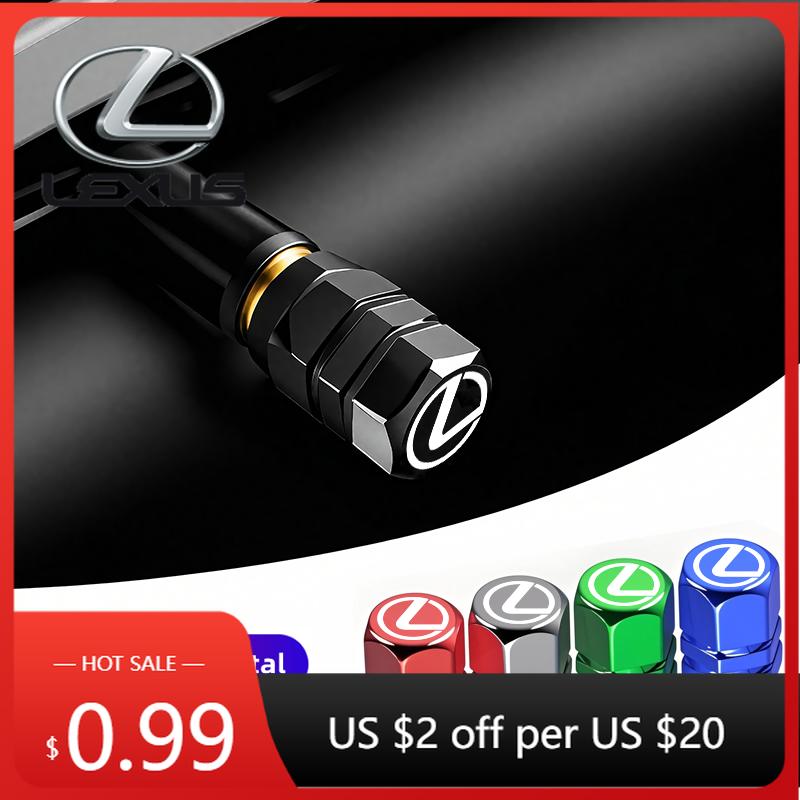 SKIA7 Interior Stickers Car Wheel Tire Valve Stem Cover Dustproof Cap Accessories For Lexus LS LC RZ IS350 ES300 GS350 CT200h GX460 LX