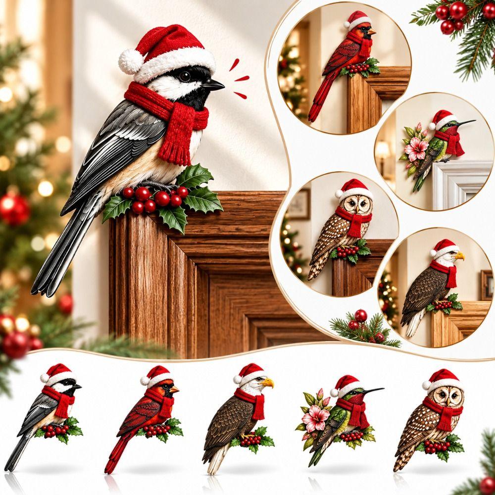 Wooden Door Topper Decor Corner Fit Animal Door Decor Rustic Door Hanging Ornaments Bird Lovers