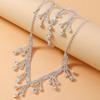 Shining Earrings Claw Chain Necklace Bridal Crystal Jewelry Set  Banquet