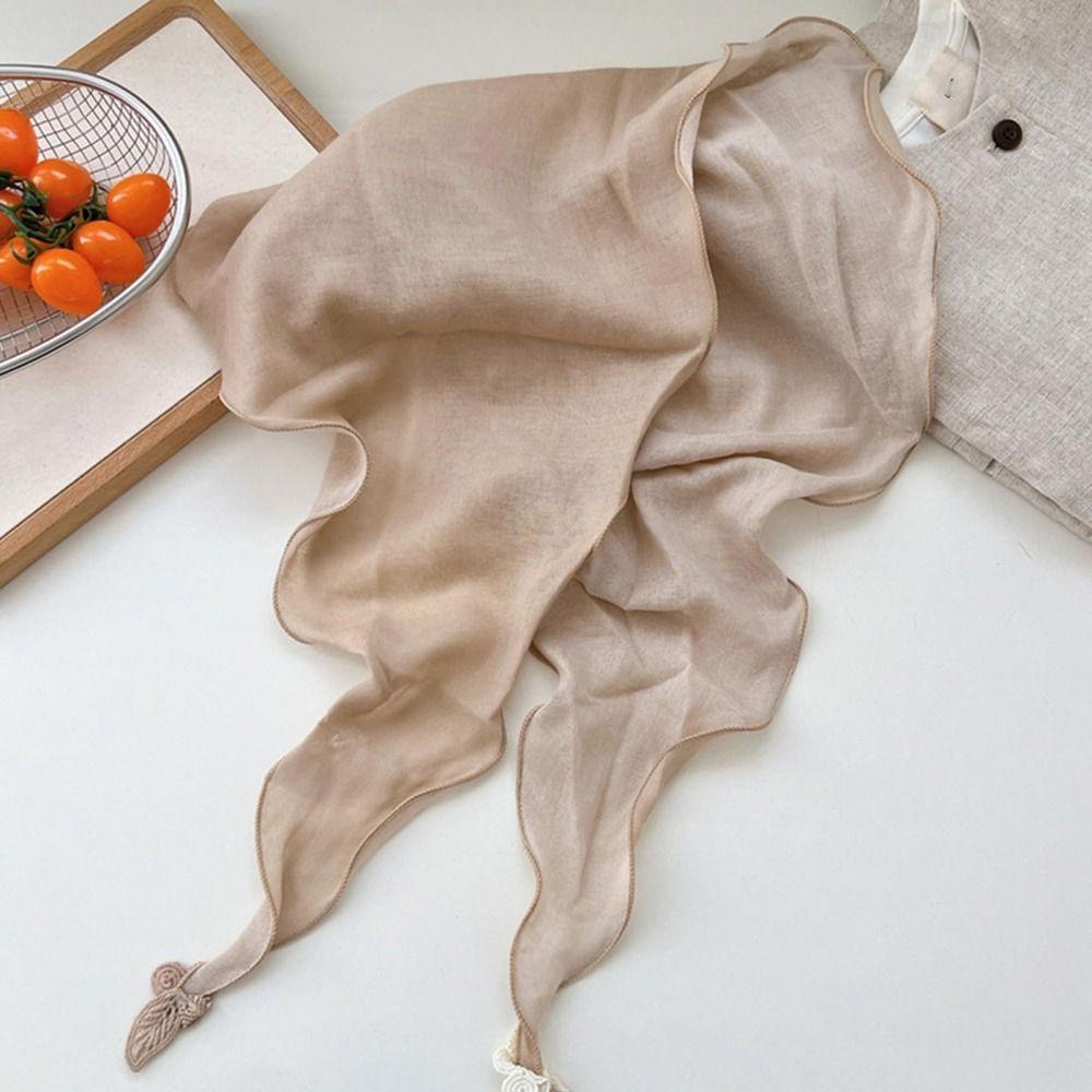 Double Layer Design Two Tone Headwrap Scarf Cotton Linen Cold Weather Protections For Women