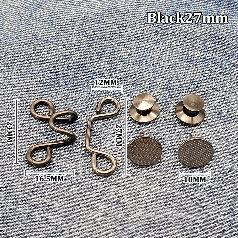 1Set Nail-Free Metal Jeans Button Snaps Detachable Pants Clips Buttons Pins Women'S Brooch Set Tighten Waist Brooches