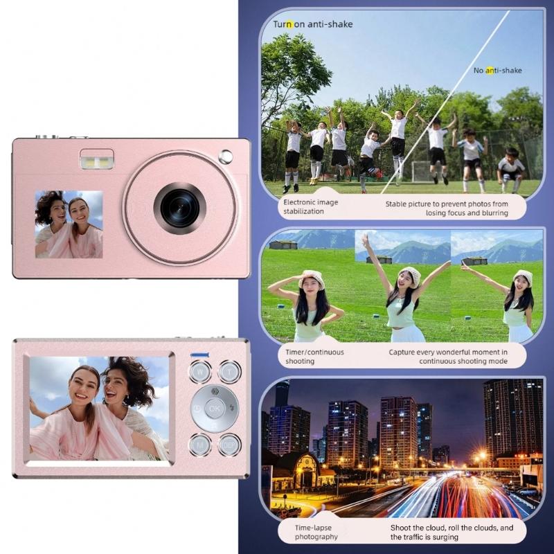 Double Screen Retro Digital Camera 5000W High Pixel 16x Zooming For Students Teens Travel Photography
