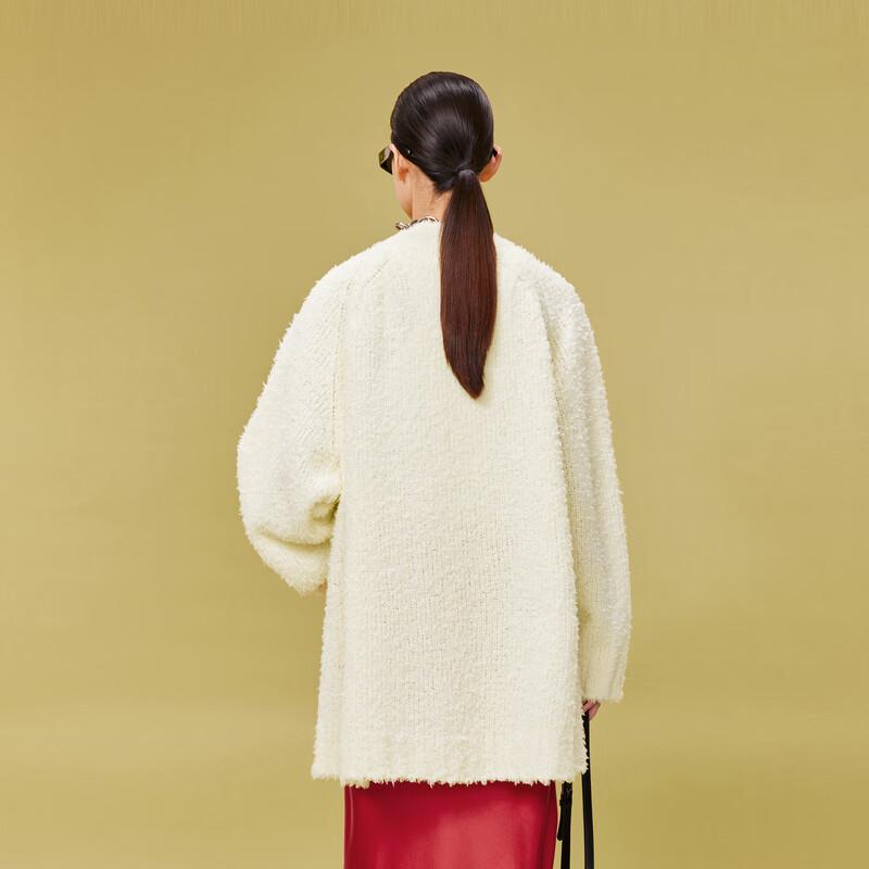 LESS 2024 Spring New Merino Wool Loose Knit Cardigan