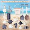 17-19PCS Kids Beach Sand Toy Set Outdoor Play with Bucket Shovel Rake for Toddlers