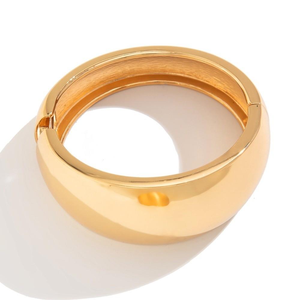 Vintage Exaggerated Punk Bangle Smooth Metal Geometric Bangle Daily Metal Bracelet Party Jewelry