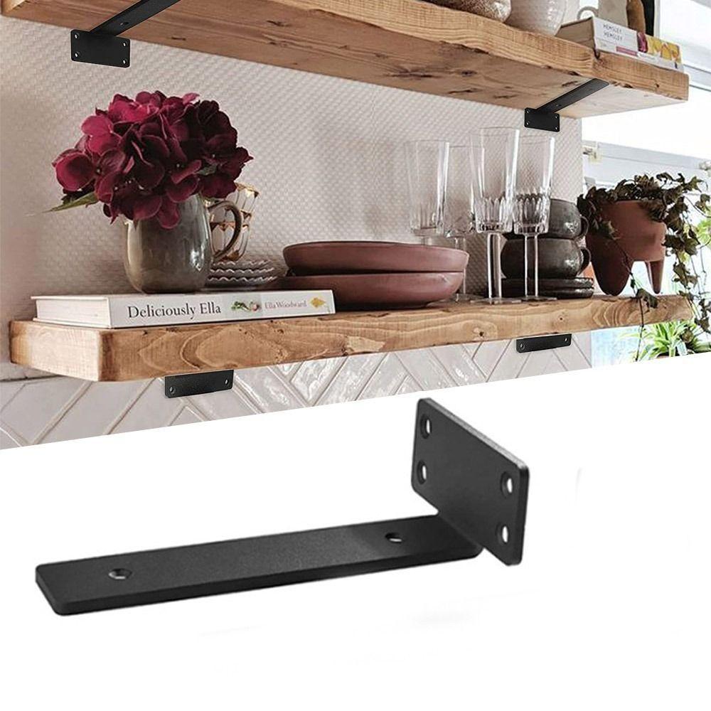 Сверхпрочные чугунные кронштейны для полок, металлические L-образные кронштейны для полок, сменная настенная полкодержатель