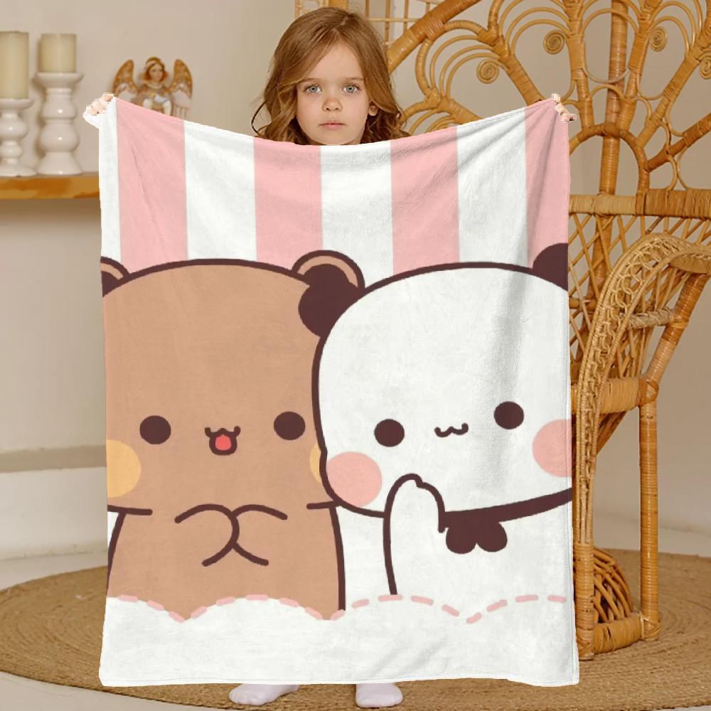 Dudu Bubu Bear Knee Fashion Blanket Throw Winter Microfiber Oversized Baby Lightweight Flannel Fleece Bed Sofa Decoration