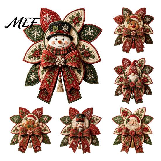 DIY Home Decor Sewing Christmas Quilt Bow Kit, 3D Handmade Decorative Ornament, Pre-cut Beginner Crafting Supplies Fabric And Step-by-Step Guide