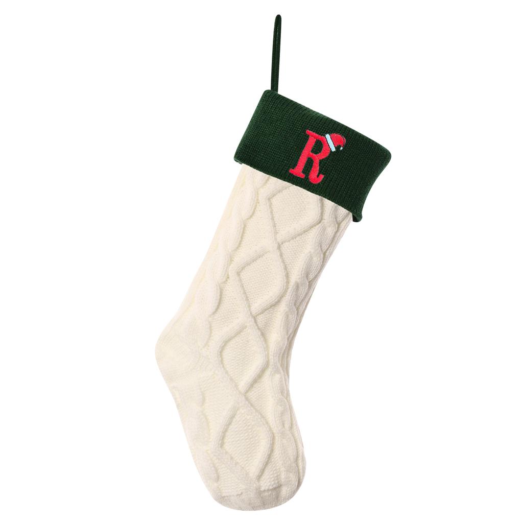 18-inch Christmas Stockings, Letter Stockings, Knitted Letter Stockings, Candy Gift Bags
