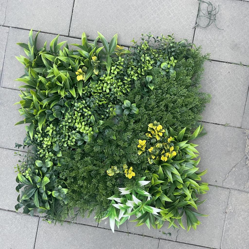 50×50cm Artificial Green Plant Wall - Plastic Vertical Garden, Fake Flower Wall, Synthetic Turf Background