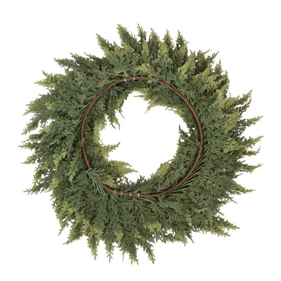 Christmas Wreath Real Touch Faux Cedar Large Green Garland Front Door Windows Festive Party Decor DIY Decoration