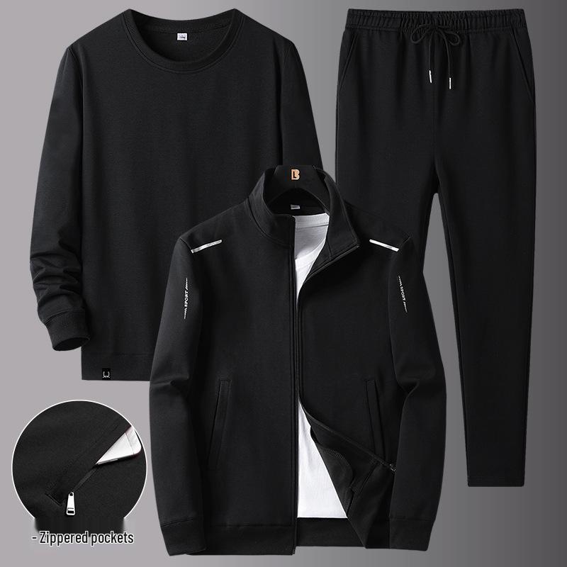 Мужской спортивный костюм весна-осень 2024: Комплект-тройка для папы среднего возраста