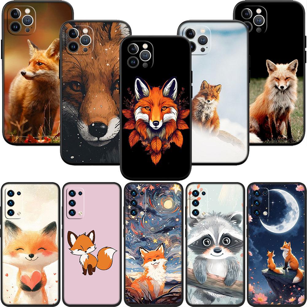 FM24 милая лиса Мягкий чехол для телефона OPPO A40 A60 A80 A15 A16 A16K A12 A17 A17K A54 A54S A53 A53S A55 A56 A57 A98 F23