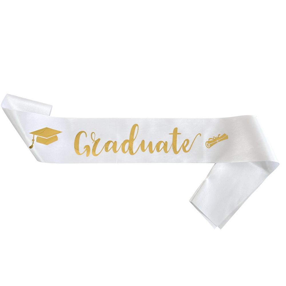 5pcs Satin Graduation Sash Belts Adjustable Bachelor Sash Congratulations Straps Photo Booth