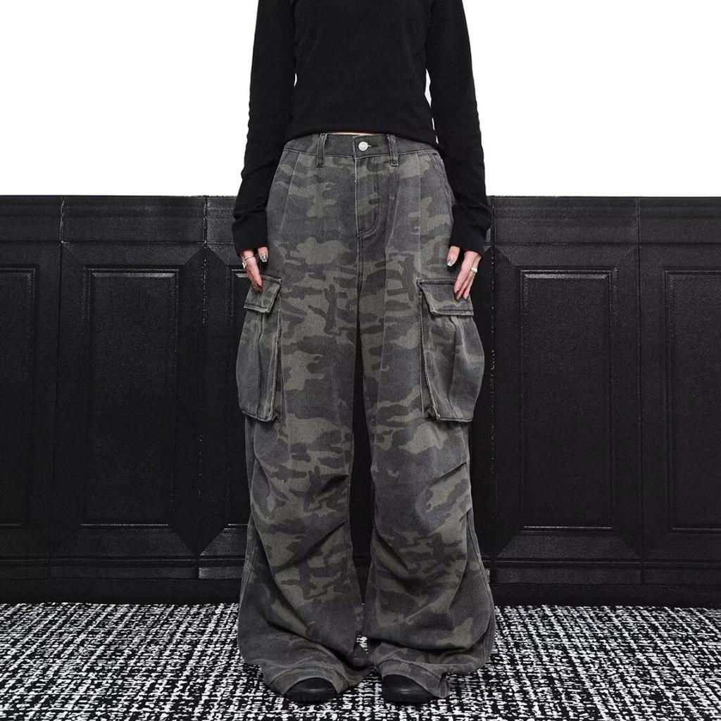 Осень и зима Новые американские джинсы High Street Washed Light Color для мужчин и женщин Прямые слегка расклешенные свободные широкие брюки