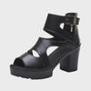 2024 Spring/Summer Women's Platform Wedge High Heel Sandals - Fish Mouth Style, Hollow Roman Design