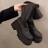 Женские сапоги на платформе до колена, новые модные сапоги 2025 года из мягкой кожи, зимние мотоциклетные сапоги, длинные сапоги на толстой подошве