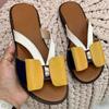 Women's Slippers 2024 Summer New Cute Bow Casual Fashion Comfortable Low Heel Lace-Up Slip-On Flat Slippers Women's Shoes Trendy