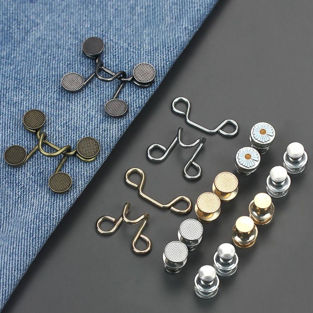 No Sewing Required Adjustable Button Pins Button Clip Pant Waist Tightener Pant Waist Buttons